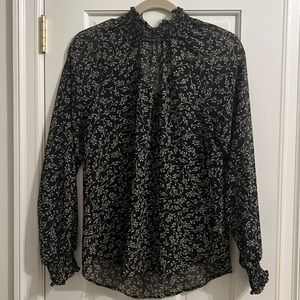 Sheer High Neck Floral Top